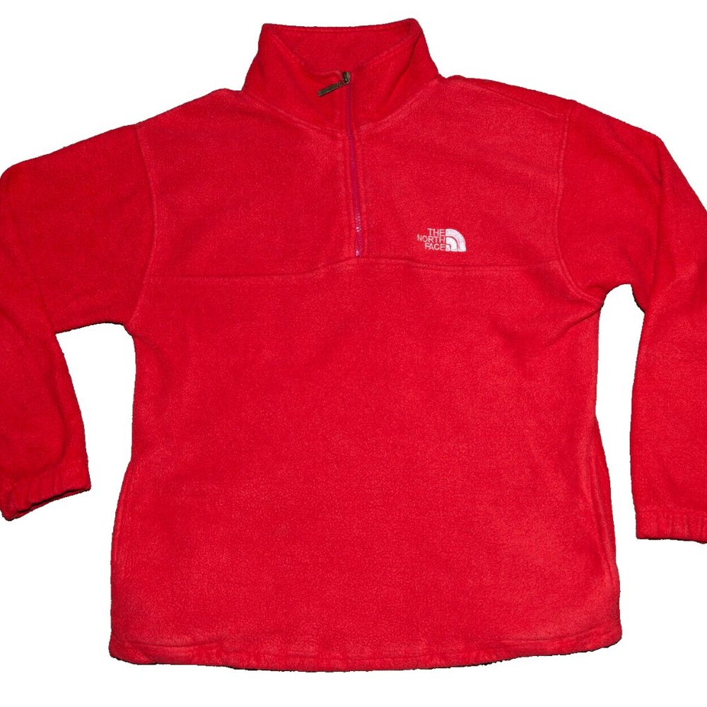 Vintage The North Face Fleece 800 1/4 Zip Pullover Jacket Red Size Small